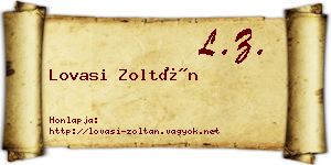 Lovasi Zoltán névjegykártya